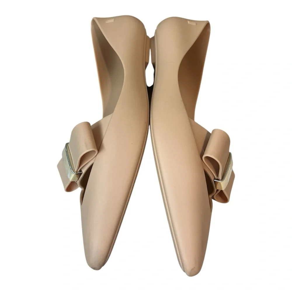 Melissa Maisie II Pointed Toe Bow Flats Tan Size 9